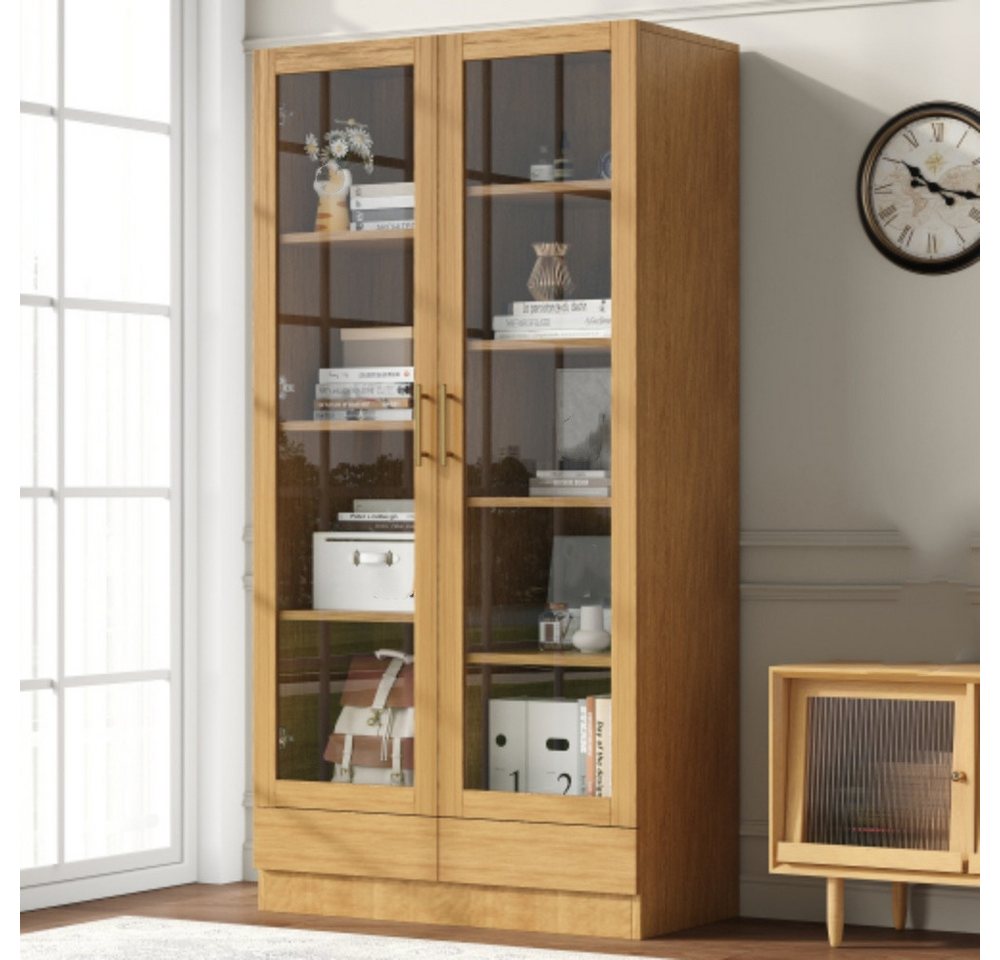 XDeer Glasvitrine Glasvitrine, Büroschrank,Aufbewahrungsregal, verstellbare Fachböden,80*40*160 cm XDeer Glasvitrine Glasvitrine, Büroschrank,Aufbewahrungsregal, verstellbare Fachböden,80*40*160 cm von XDeer