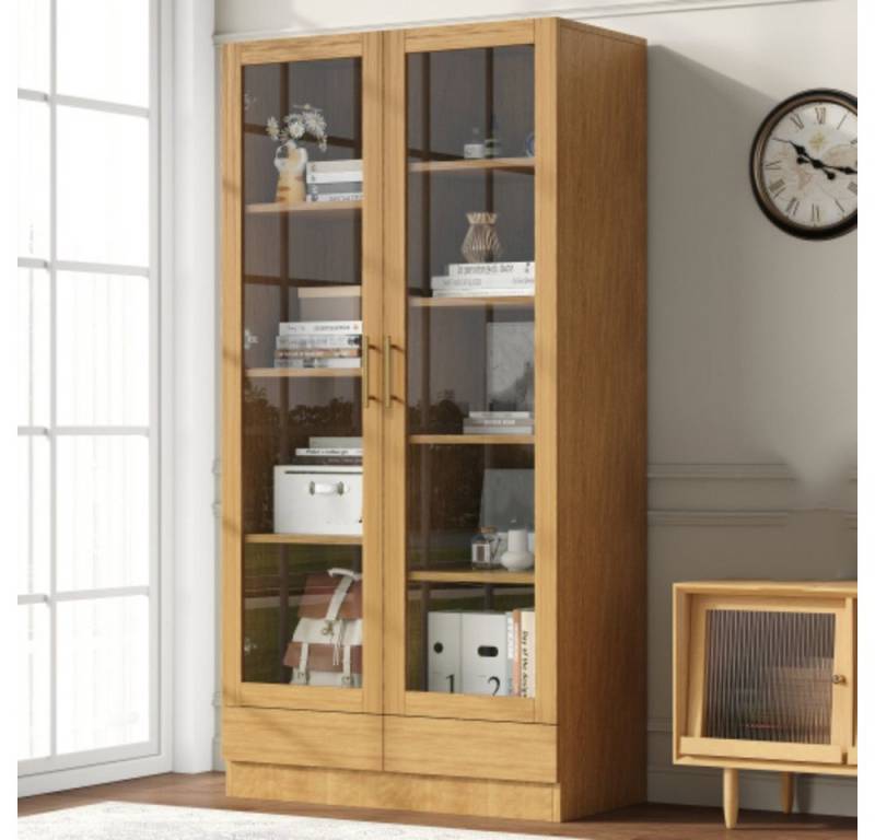 XDeer Glasvitrine Glasvitrine, Büroschrank,Aufbewahrungsregal, verstellbare Fachböden,80*40*160 cm XDeer Glasvitrine Glasvitrine, Büroschrank,Aufbewahrungsregal, verstellbare Fachböden,80*40*160 cm von XDeer