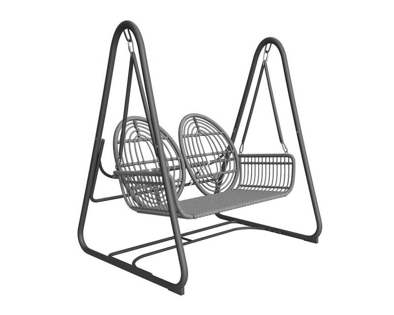 XDeer Hängesessel Hängesessel mit Rückenlehne Gartenschaukel Gartenmöbel-Set, Doppelschaukel aus PE-Rattan Dunkelgrau XDeer Hängesessel Hängesessel mit Rückenlehne Gartenschaukel Gartenmöbel-Set, Doppelschaukel aus PE-Rattan Dunkelgrau von XDeer