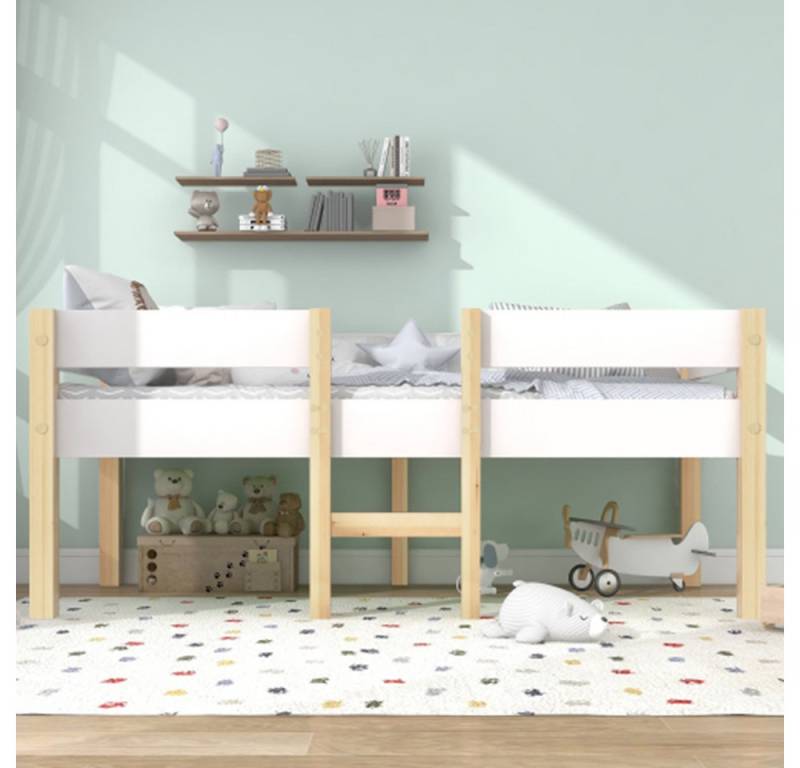 XDeer Kinderbett Kinderbett,Polsterbett mit Treppenhäuser Bett, 90x200cm,ohne Matratze von XDeer