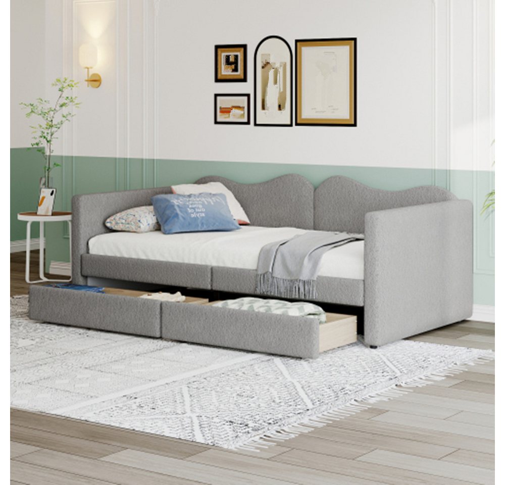 XDeer Kinderbett Kinderbett Polsterbett, Sofabett mit 2 Schubladen, Bettrahmen, Multifunktionsweichbett mit Rückenlehne und Armlehnen XDeer Kinderbett Kinderbett Polsterbett, Sofabett mit 2 Schubladen, Bettrahmen, Multifunktionsweichbett mit Rückenlehne und Armlehnen von XDeer