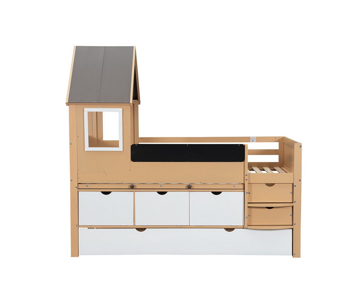 XDeer Kinderbett Kinderbett mit Schubladen und Ausziehbett Baumhausbett, Hausbett Jugendbett Etagenbett 90x200&90*190cm Weiß+Natur XDeer Kinderbett Kinderbett mit Schubladen und Ausziehbett Baumhausbett, Hausbett Jugendbett Etagenbett 90x200&90*190cm Weiß+Natur von XDeer