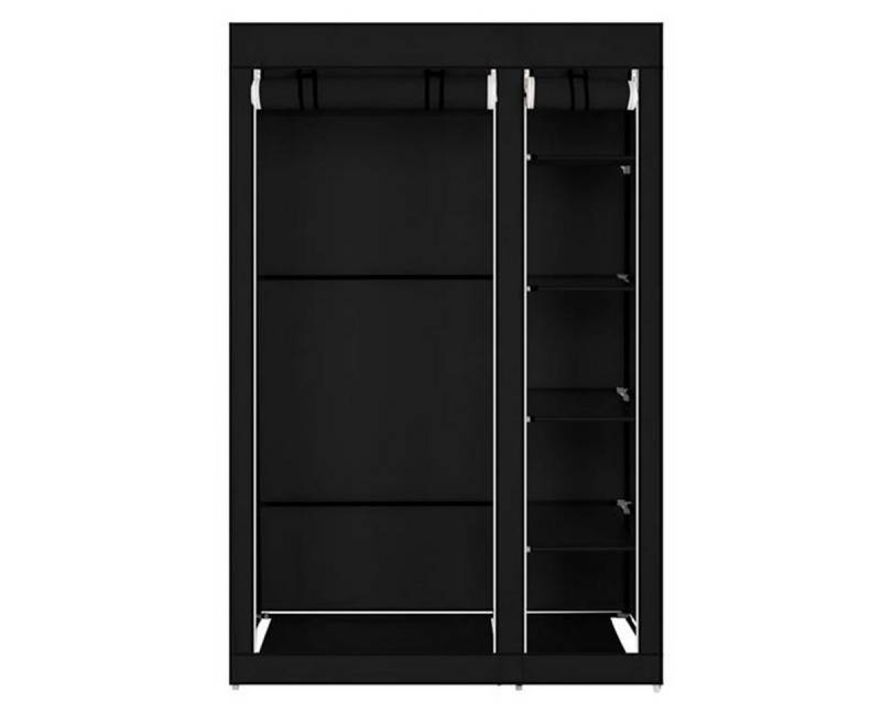XDeer Kleiderschrank 6 Fächer Portable Kleiderschrank Vliesstoff mit Vliesstoff und Hängende Stange Schnell Einfach zu montieren Schwarz 67“ von XDeer