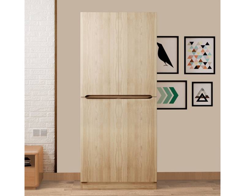 XDeer Kleiderschrank Kleiderschrank mit Doppeltür-Design und Kleinem Staufach 70 × 40 × 170 cm Holzfarbe von XDeer