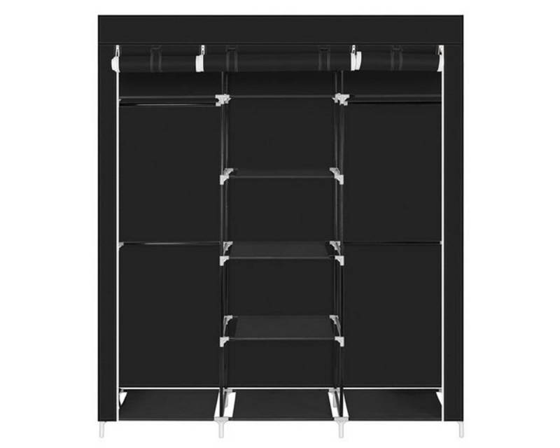 XDeer Kleiderschrank Portable Kleiderschrank Double Rod Stoffschrank Kleiderschränke Faltschrank 69" Schwarz von XDeer