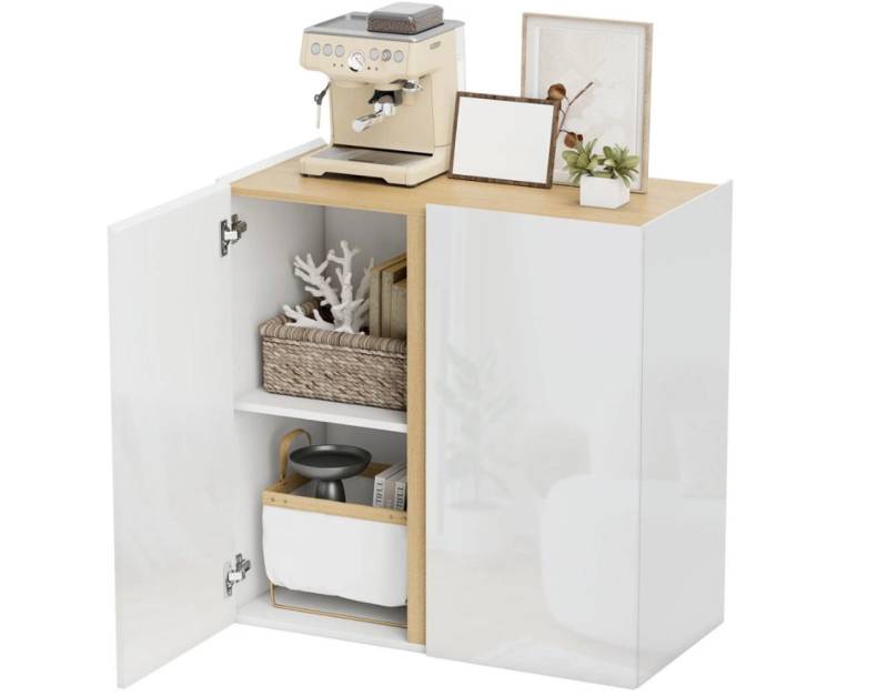 XDeer Kommode Kommode, Sideboard mit Soft-Close-Türen,anpassbares, Regal, für Wohnzimmer,Esszimmer, 80L x 40B x 80H cm von XDeer