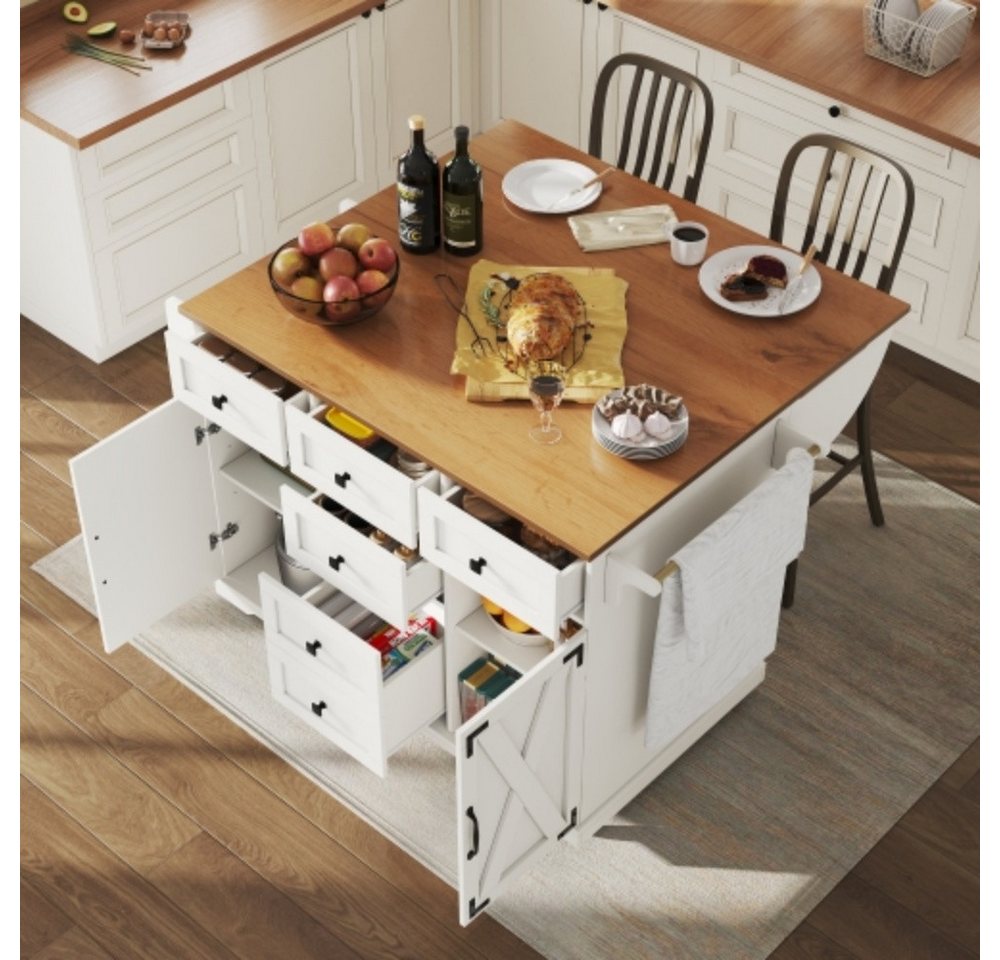 XDeer Kücheninsel Kücheninsel, Servierwagen mit Stauraum, Mobiler, Buffetschrank, Küchenwagen für Küche XDeer Kücheninsel Kücheninsel, Servierwagen mit Stauraum, Mobiler, Buffetschrank, Küchenwagen für Küche von XDeer