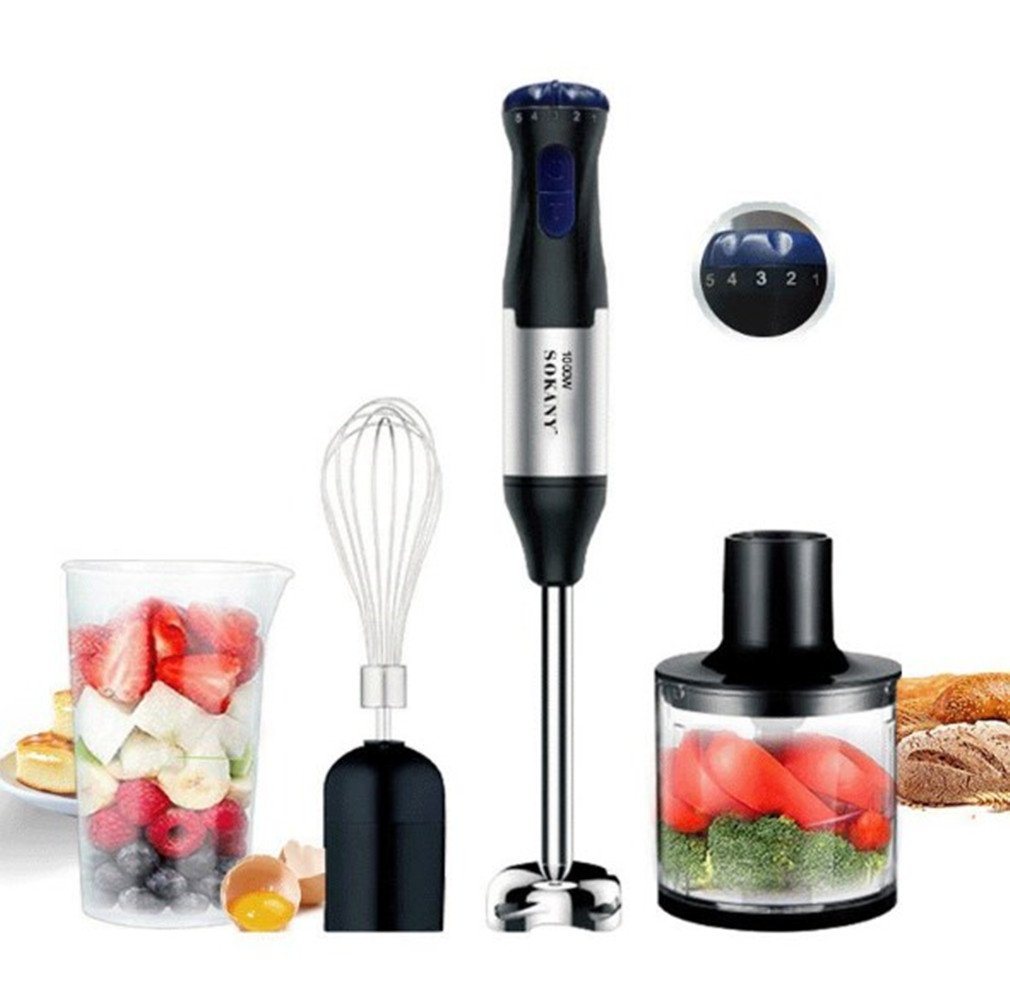 XDeer Küchenkarussell Stabmixer Edelstahl Set 1000W - Mit Spritzschutz, Hochwertiger, Pürierstab Edelstahl und Mixstab, Hand blender Rührstab Stick von XDeer