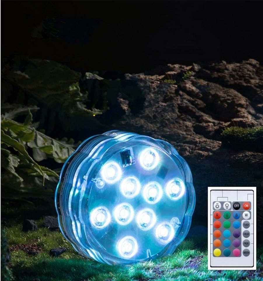 XDeer LED Whirlpoolleuchte Poolbeleuchtung,Unterwasser LED mit Fernbedienung,IP68, Wasserdicht Teichbeleuchtung, 16 RGB Teich Dekoration von XDeer