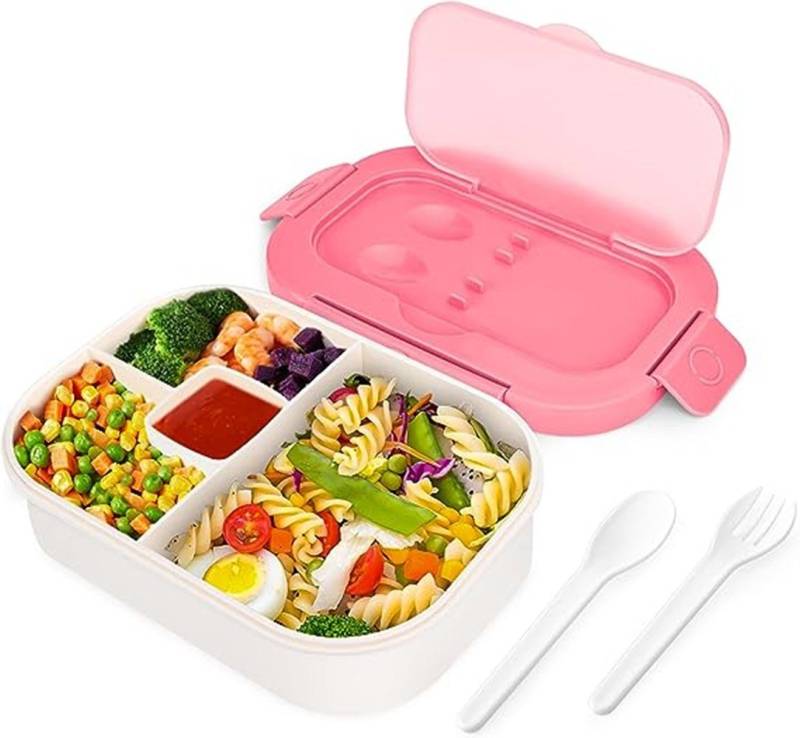 XDeer Lunchbox Brotdose mit Fächern Lunchbox Erwachsene Kinder Schule, 1300ML Bento, Brotbox mit Besteck Brotzeitbox Auslaufsicher Jausenbox Mikrowelle von XDeer