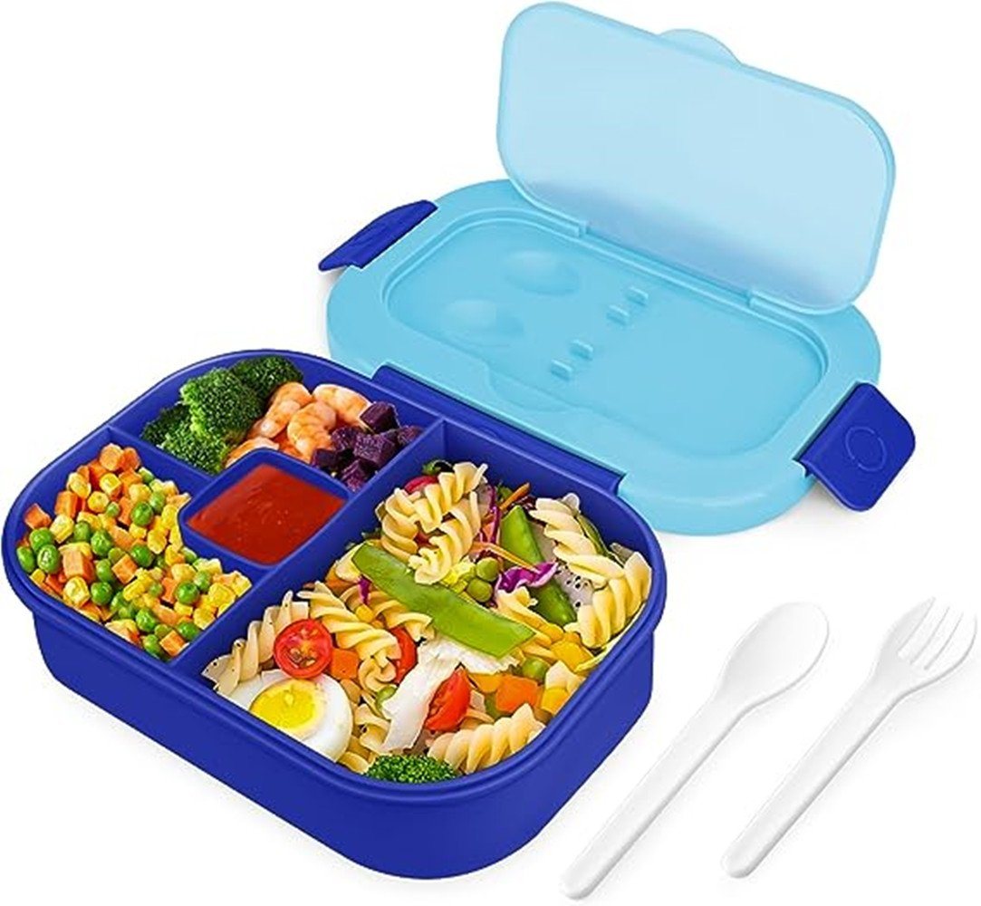 XDeer Lunchbox Brotdose mit Fächern Lunchbox Erwachsene Kinder Schule, 1300ML Bento, Brotbox mit Besteck Brotzeitbox Auslaufsicher Jausenbox Mikrowelle von XDeer