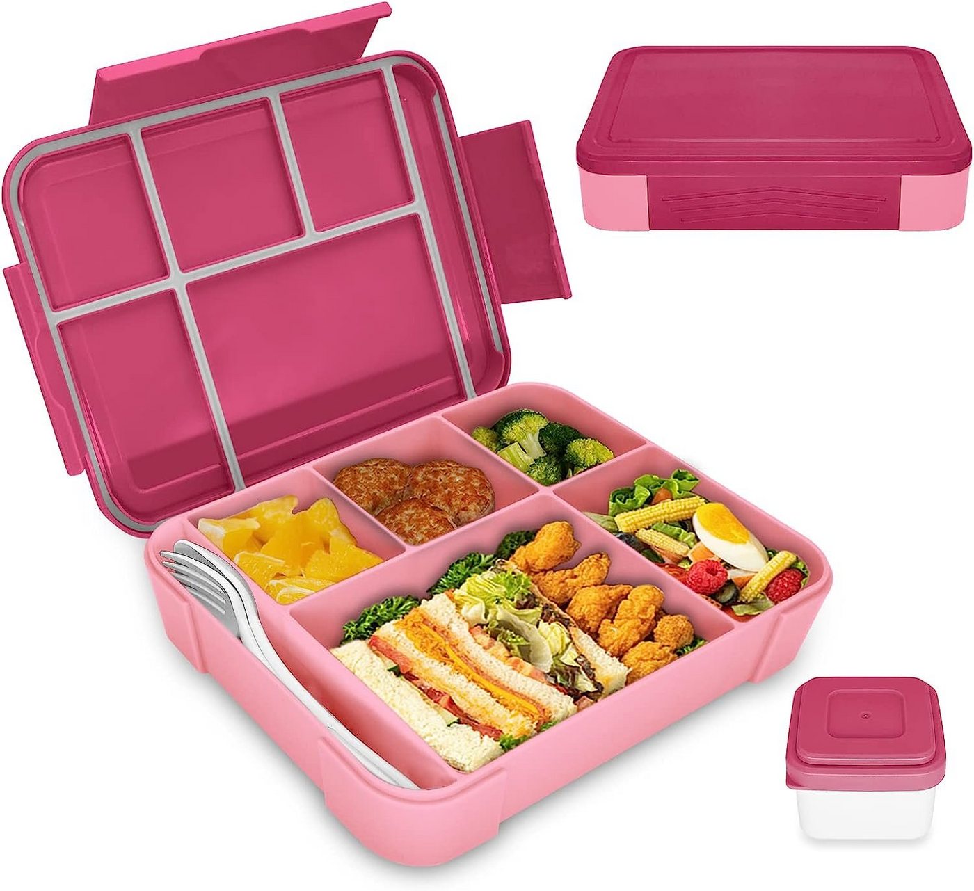 XDeer Lunchbox Kinder Brotdose (6 Fächer) 1300ml Jausenbox,Vesperdose, Auslaufsicher/BPA-freiVesperdose für Kinder/Erwachsene von XDeer