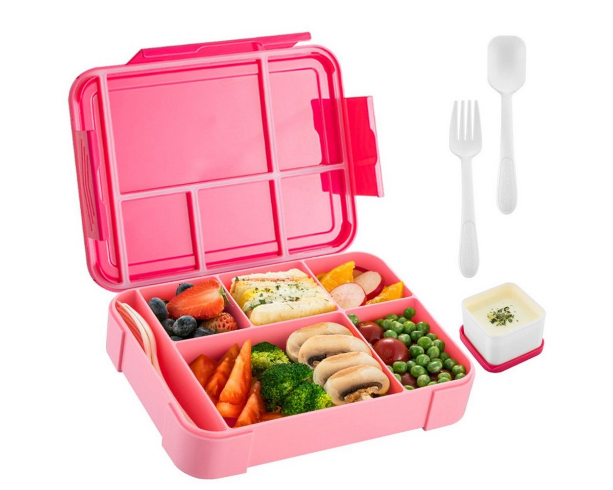 XDeer Lunchbox Lunchbox Kinder Brotdose Bento Box 1330ML Lunchboxen, mit 5 Fächern spülmaschinenfest, Auslaufsicher Bento Box von XDeer