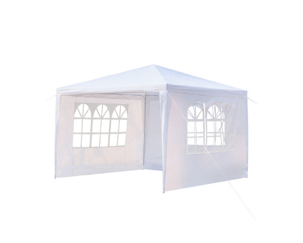 XDeer Partyzelt Pavillon mit Spiralrohren Dreiseitiges Wasserdichtes Zelt, Partyzelt Festzelt Gartenzelt Gartenpavillon 3x3m Weiß von XDeer
