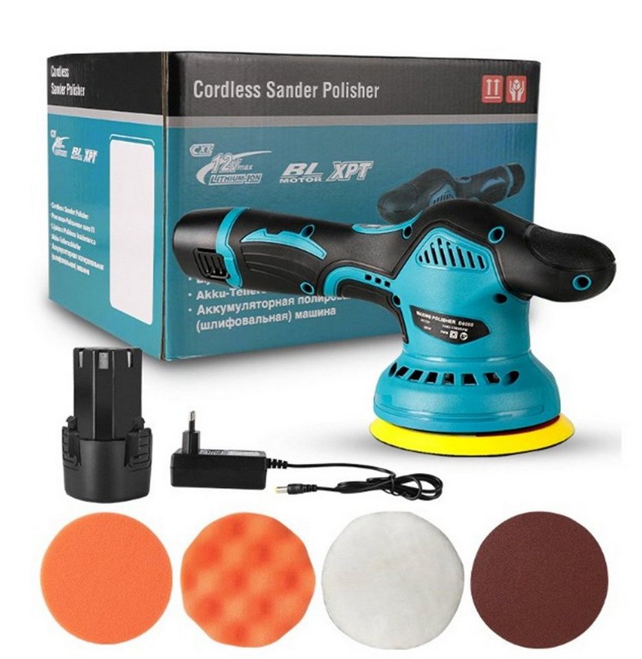 XDOVET Poliermaschine Auto Poliermaschine Set Polieraufsatz,Poliermaschine Kabellos, 2500 min. U/min, 8 Geschwindigkeiten 2500-5500rpm,Profi Kleine Poliermaschine von XDOVET