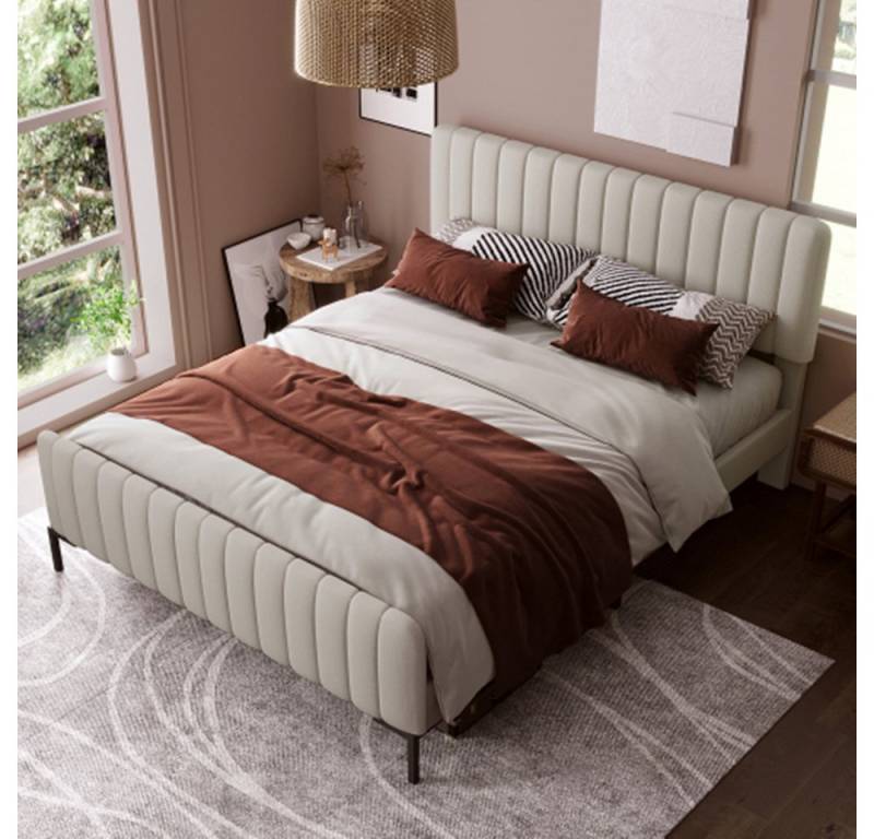 XDeer Polsterbett Polsterbett Doppelbett 160 x 200 cm, Bettgestell mit Lattenrost, Gepolstertes,Bettrahmen Jugendbett für Schlafzimmer XDeer Polsterbett Polsterbett Doppelbett 160 x 200 cm, Bettgestell mit Lattenrost, Gepolstertes,Bettrahmen Jugendbett für Schlafzimmer von XDeer