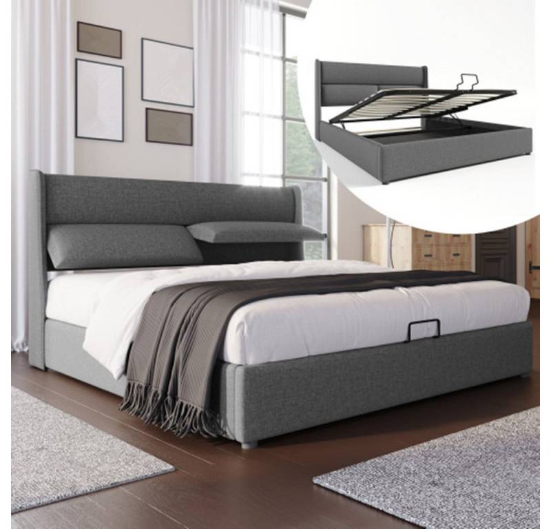XDeer Polsterbett Polsterbett Doppelbett mit Verstellbare Kopfstützen, Stauraumbetten Bettgestell Jugendbett 140x200 XDeer Polsterbett Polsterbett Doppelbett mit Verstellbare Kopfstützen, Stauraumbetten Bettgestell Jugendbett 140x200 von XDeer