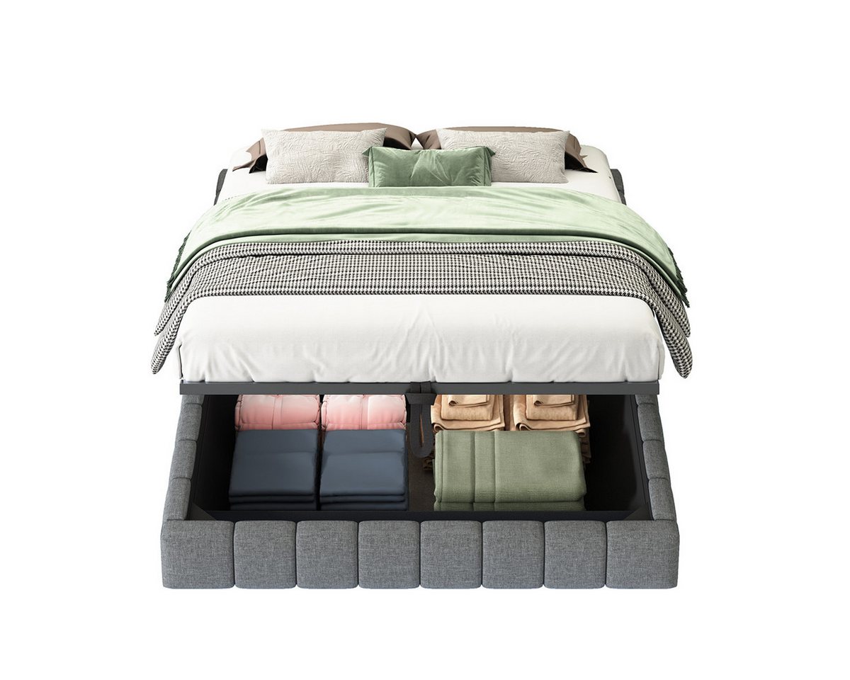 XDeer Polsterbett Polsterbett mit LED-Licht und Stauraum Multifunktionales, Doppelbett Erwachsenenbett 140x200cm Grau XDeer Polsterbett Polsterbett mit LED-Licht und Stauraum Multifunktionales, Doppelbett Erwachsenenbett 140x200cm Grau von XDeer