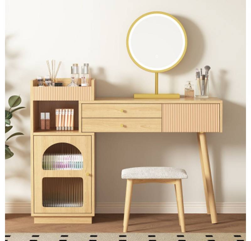 XDeer Schminktisch Schminktisch-Set, Kosmetiktisch mit LED-Spiegel und 3-Farbiger, Beleuchtung, Schminktisch aus Holz für Schlafzimmerstudio von XDeer