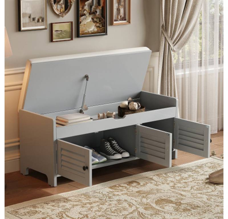 XDeer Schuhbank Moderne schuhbank mit sitzfläche, schuhregal mit sitzbank, sitzkommode mit drei oben verstecktem,Wohnzimmer von XDeer