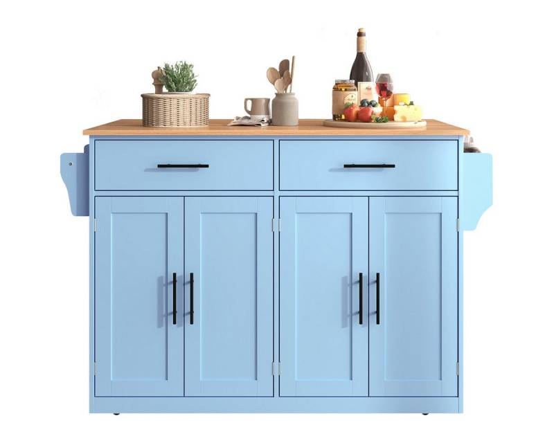 XDeer Servierwagen Küchenwagen mit klappbarer Tischplatte Rollen und, austauschbaren Holzbeinen Servierwagen Kücheninsel von XDeer