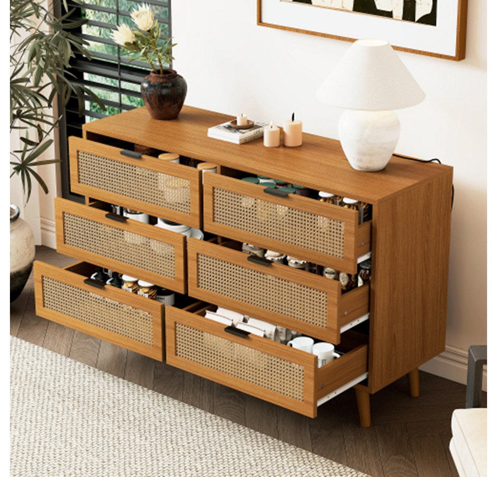 XDeer Sideboard Kommode mit 6 Schubladen, Sideboard Schubladenschrank aus Holz, Schubladenkommode,für Schlafzimmer, Wohnräume,Büro XDeer Sideboard Kommode mit 6 Schubladen, Sideboard Schubladenschrank aus Holz, Schubladenkommode,für Schlafzimmer, Wohnräume,Büro von XDeer