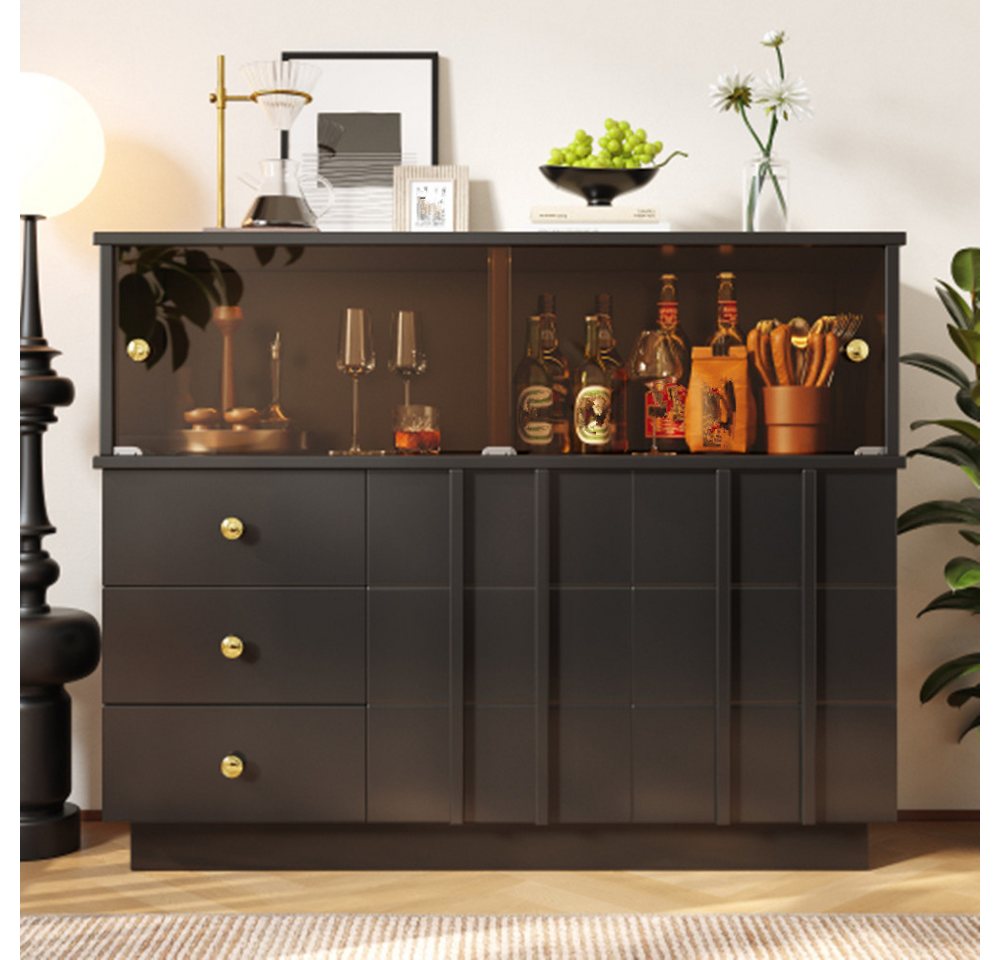 XDeer Sideboard Küchenschrank, Sideboard mit Glastüren, Aufbewahrungsschrank, Buffetschrank für Küche, Esszimmer und Wohnzimmer, Schrank XDeer Sideboard Küchenschrank, Sideboard mit Glastüren, Aufbewahrungsschrank, Buffetschrank für Küche, Esszimmer und Wohnzimmer, Schrank von XDeer
