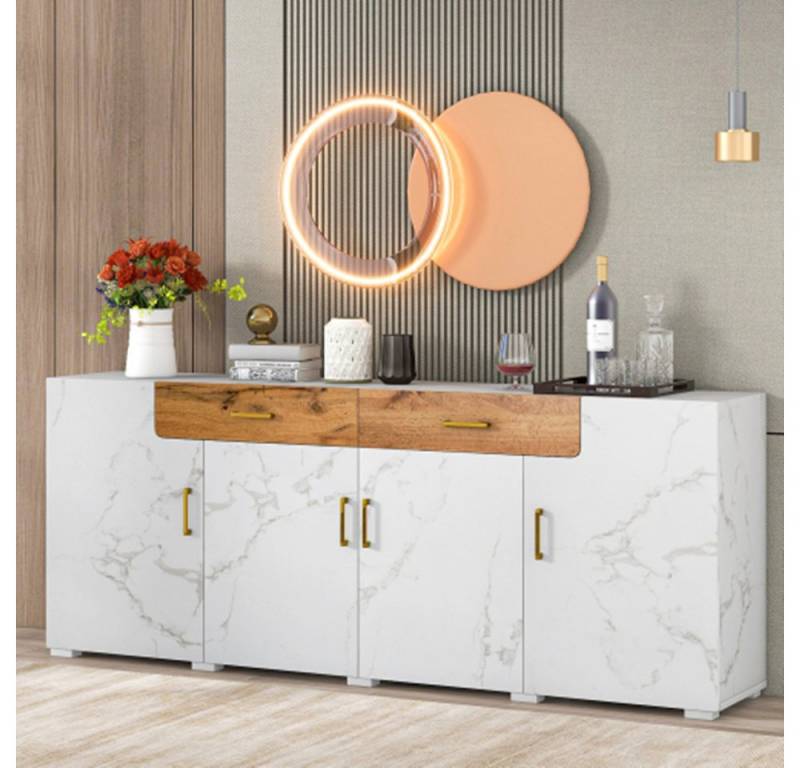 XDeer Sideboard Sideboard,Küchenschrank, Aufbewahrungsschrank, Kommode mit 4 Türen, 2 Schubkästen, Buffets von XDeer