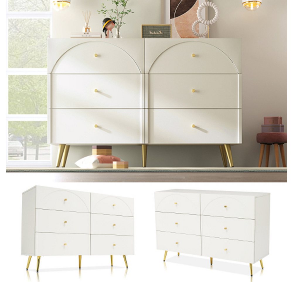 XDeer Sideboard Sideboard,Schubladenkommode Kommode mit 6 Schubladen, Sideboard Highboard für Schlafzimmer & alle Wohnräume XDeer Sideboard Sideboard,Schubladenkommode Kommode mit 6 Schubladen, Sideboard Highboard für Schlafzimmer & alle Wohnräume von XDeer