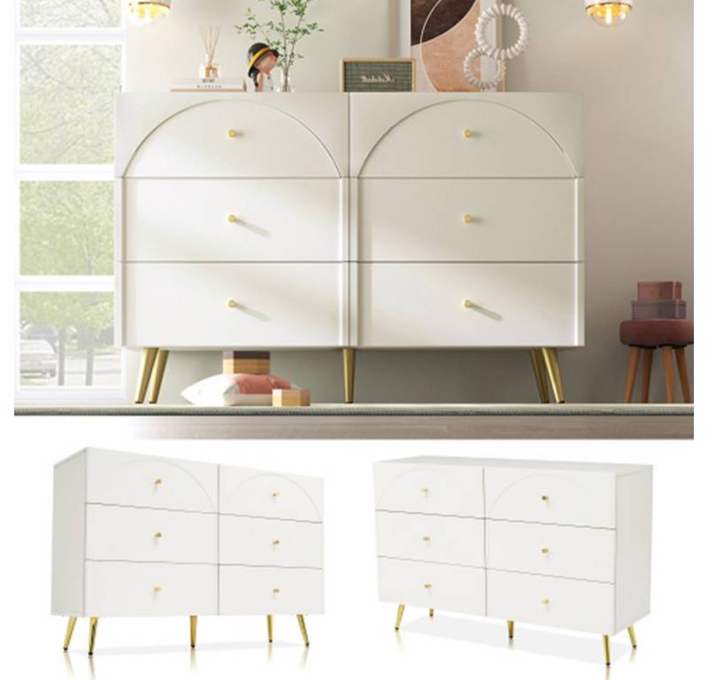 XDeer Sideboard Sideboard,Schubladenkommode Kommode mit 6 Schubladen, Sideboard Highboard für Schlafzimmer & alle Wohnräume von XDeer
