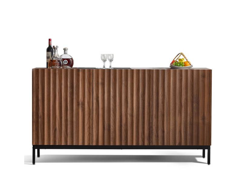 XDeer Sideboard Sideboard mit 3 Türen Welliges 3D-Design Verstellbare, Einlegeböden Kippsicherung Aufbewahrungsschrank für Wohnzimmer von XDeer