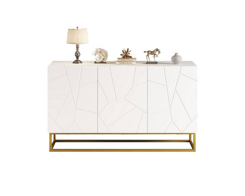 XDeer Sideboard Sideboard mit 4 Fächern Anrichte Schrank Buffetschrank, für Esszimmer Breite 130 cm von XDeer