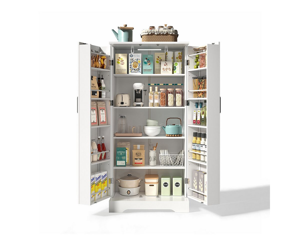XDeer Sideboard Sideboard mit LED-Sensorleuchte Höhenverstellbaren, Einlegeböden Buffetschrank Küchenschrank 60×35×128cm Weiß XDeer Sideboard Sideboard mit LED-Sensorleuchte Höhenverstellbaren, Einlegeböden Buffetschrank Küchenschrank 60×35×128cm Weiß von XDeer