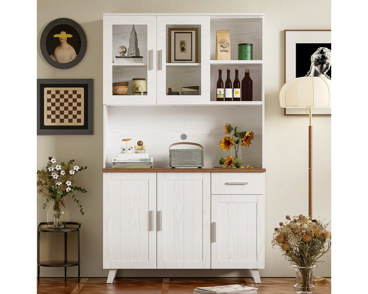 XDeer Sideboard Sideboard mit Weiß Holzmaserung Hochschrank für, Wohnzimmer und Esszimmer 114 x 40 x 190 cm XDeer Sideboard Sideboard mit Weiß Holzmaserung Hochschrank für, Wohnzimmer und Esszimmer 114 x 40 x 190 cm von XDeer
