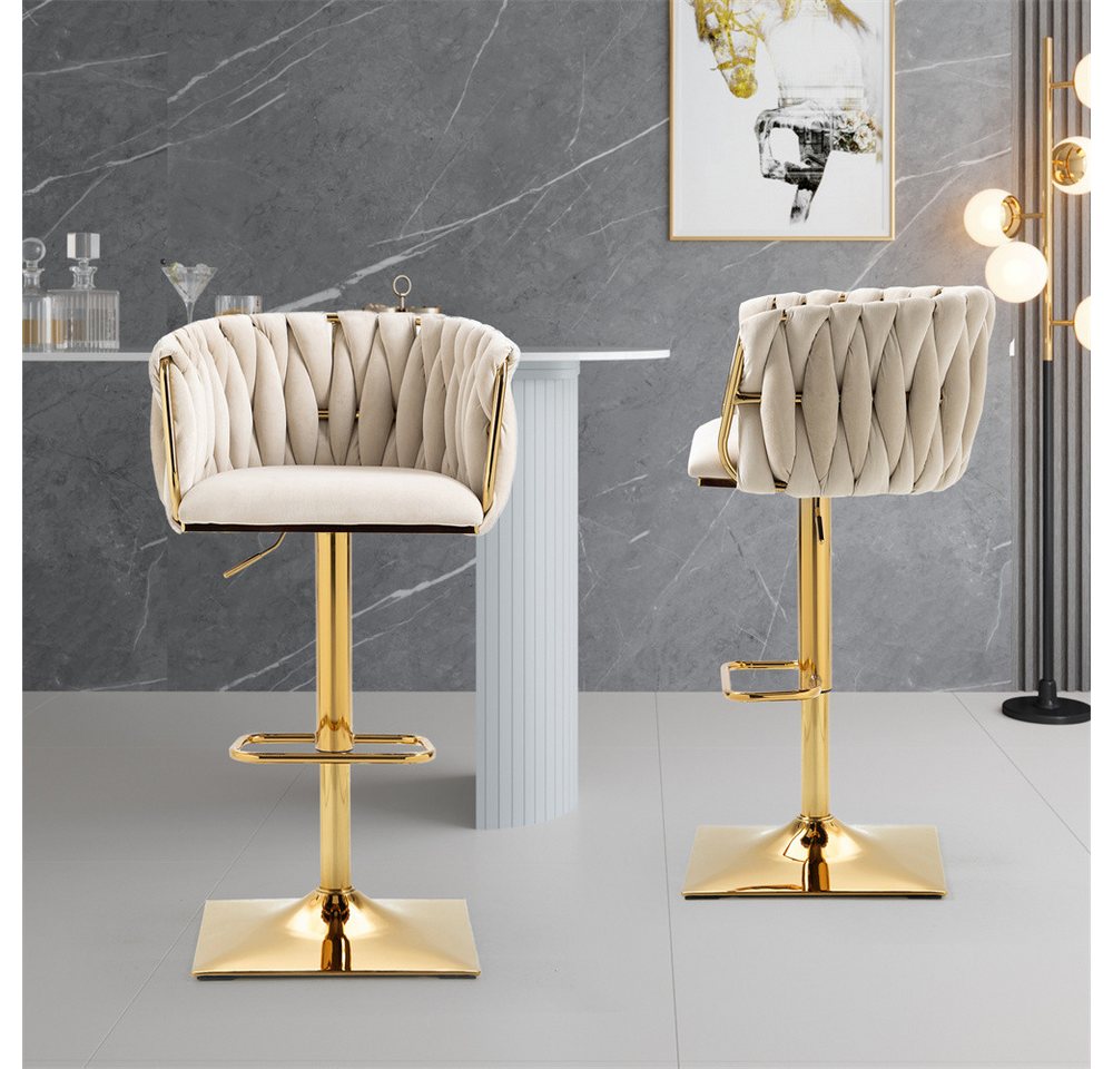 XDeer Stuhl Vintage Bar Stools with Back and Footrest Counter Height, Dining Chairs von XDeer