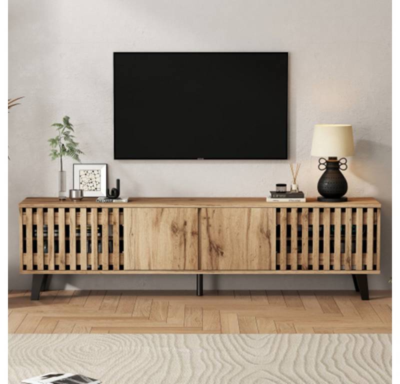 XDeer TV-Schrank TV-Schrank, Lowboards mit 8 separate Ablagefächer, TV-Ständer, TV-Konsolen-Entertainment-Center passend für 70-Zoll-Fernseher von XDeer