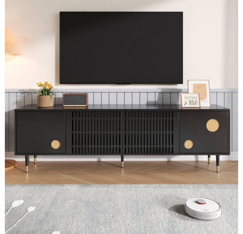 XDeer TV-Schrank TV-Schrank, TV-Möbel mit Gitterstruktur,versteckten Griffen, Golddekor TV-Boards Wohnzimmermöbel von XDeer