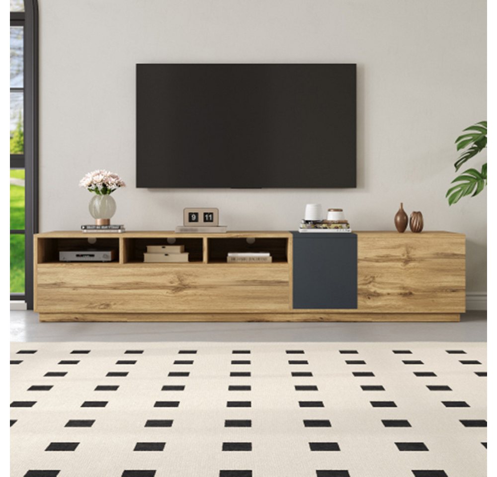 XDeer TV-Schrank TV-Schrank, TV-Ständer in Kontrastfarben,TV-Boards Design Design mit offenen Fächern und Kabelöffnungen 200 cm XDeer TV-Schrank TV-Schrank, TV-Ständer in Kontrastfarben,TV-Boards Design Design mit offenen Fächern und Kabelöffnungen 200 cm von XDeer