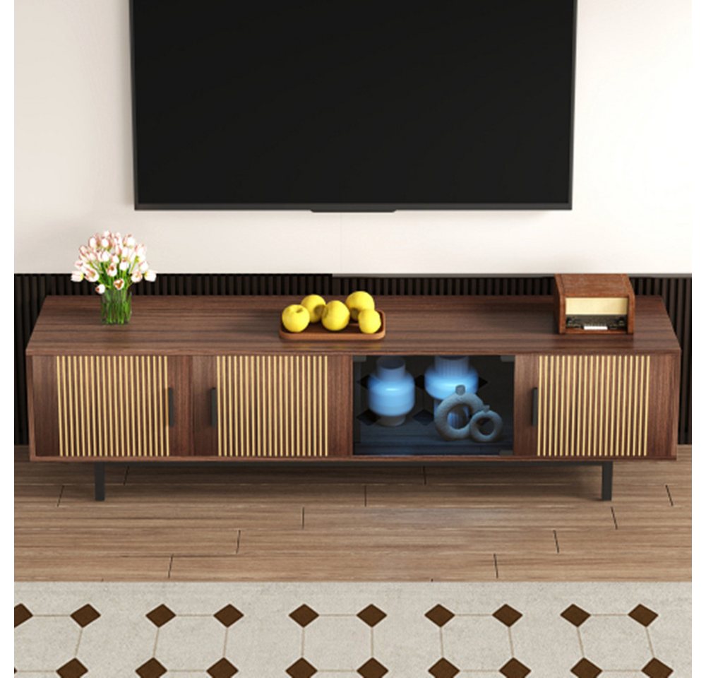 XDeer TV-Schrank TV-Schrank, lowboard mit geschnitzter Textur, TV-Möbel LED-Lichtleiste und Tür,TV-Ständer XDeer TV-Schrank TV-Schrank, lowboard mit geschnitzter Textur, TV-Möbel LED-Lichtleiste und Tür,TV-Ständer von XDeer