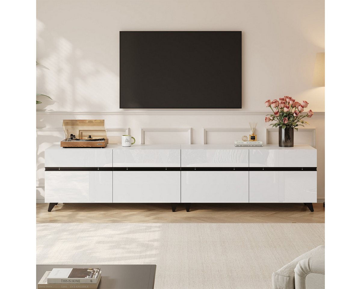 XDeer TV-Schrank TV-Schrank mit 4 Schränken und verstellbaren Trennwänden Lowboard TV-Tisch TV-Ständer TV-Schranktisch XDeer TV-Schrank TV-Schrank mit 4 Schränken und verstellbaren Trennwänden Lowboard TV-Tisch TV-Ständer TV-Schranktisch von XDeer