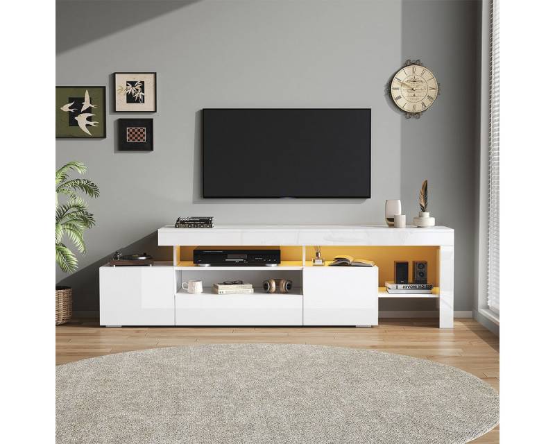 XDeer TV-Schrank TV-Schrank mit LED und 3 Schränke TV-Tisch TV-Ständer für Fernseher um 85 Zoll 192*37*53cm Weiß XDeer TV-Schrank TV-Schrank mit LED und 3 Schränke TV-Tisch TV-Ständer für Fernseher um 85 Zoll 192*37*53cm Weiß von XDeer