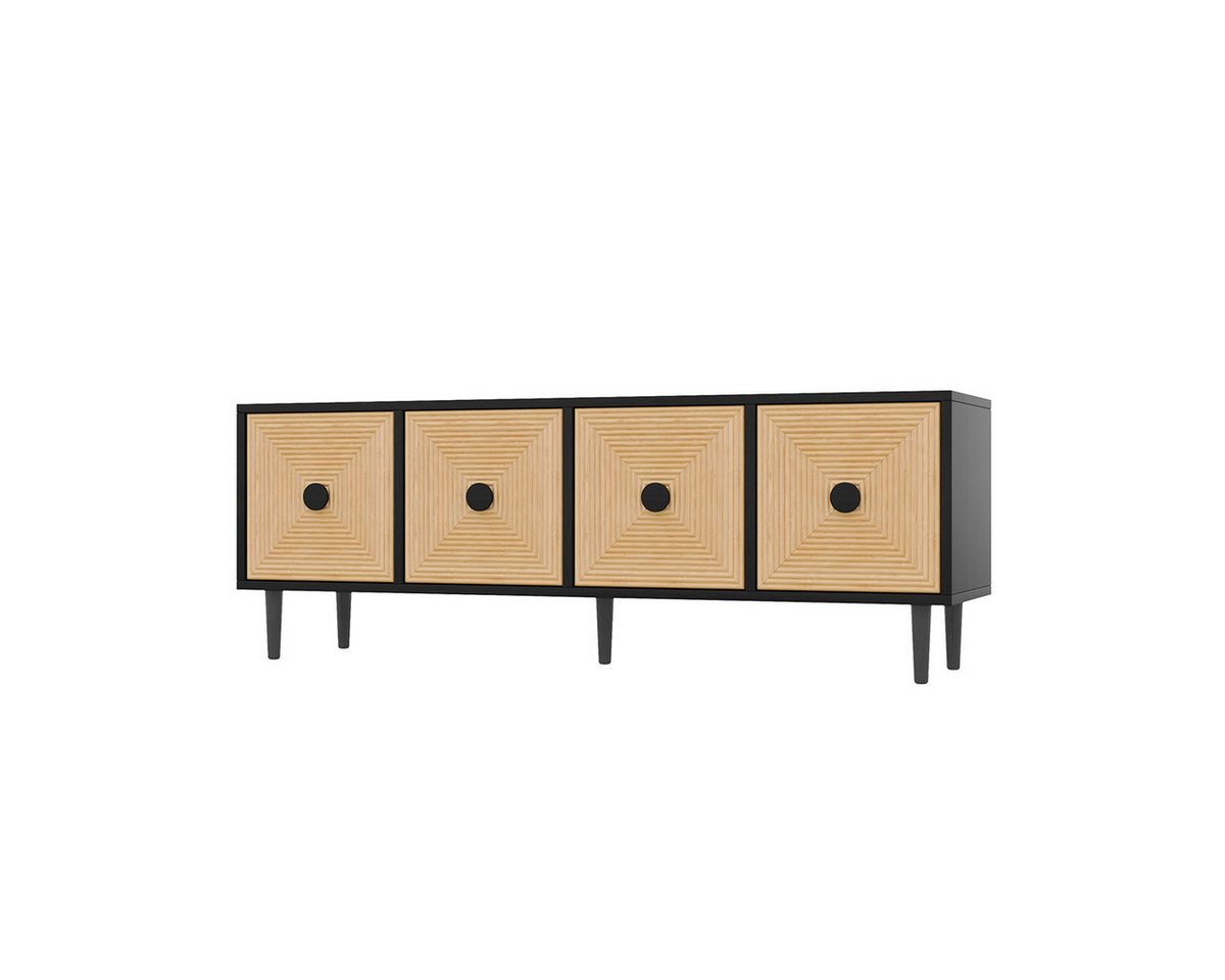 XDeer TV-Schrank TV-Schrank mit Stauraum Niedrige Lowboard aus Bambus TV-Tisch TV-Ständer TV-Schranktisch 150 x 38 x 55 cm Schwarz XDeer TV-Schrank TV-Schrank mit Stauraum Niedrige Lowboard aus Bambus TV-Tisch TV-Ständer TV-Schranktisch 150 x 38 x 55 cm Schwarz von XDeer
