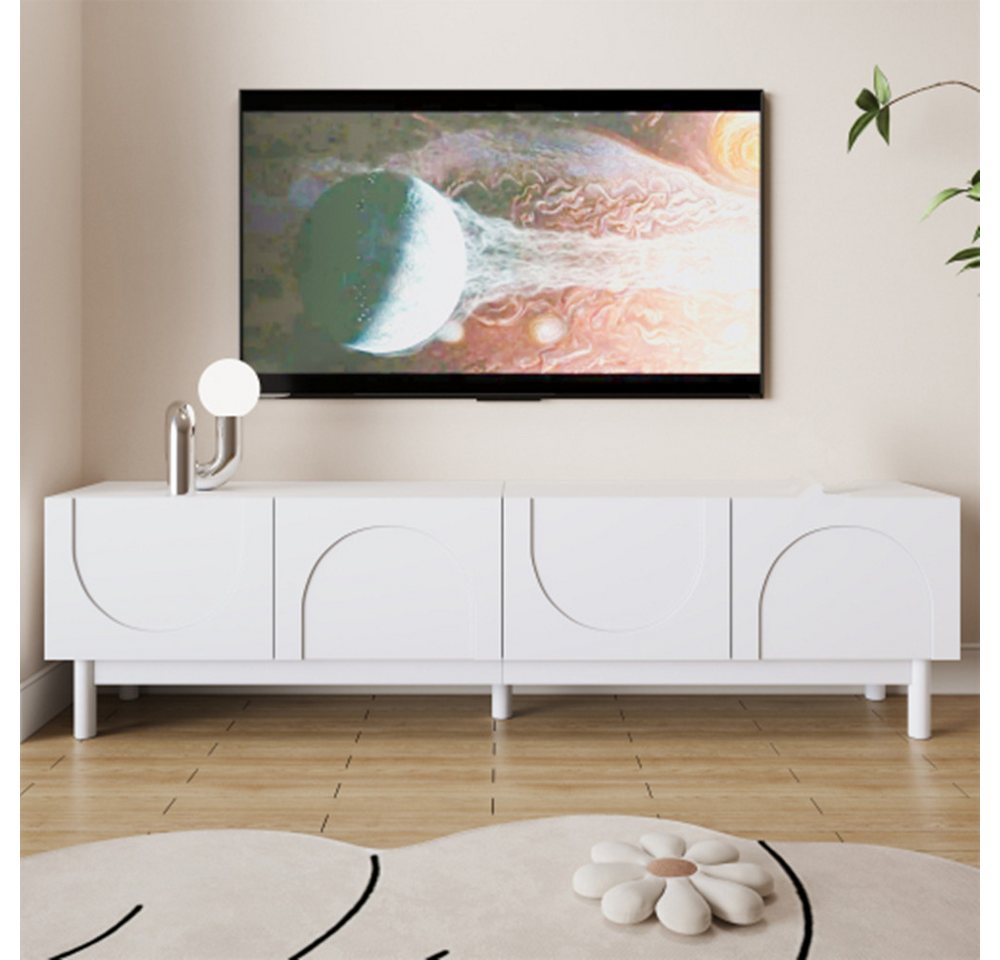 XDeer TV-Schrank TV-Schrank mit gewölbten, TV-Boards Türen, und TV-Ständer mit stabilisierenden XDeer TV-Schrank TV-Schrank mit gewölbten, TV-Boards Türen, und TV-Ständer mit stabilisierenden von XDeer