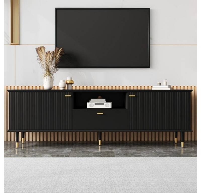 XDeer TV-Schrank TV-Schrank mit offenen Fächern und Schubladen, TV-Ständer, Soft-Close-Scharniere Konsolentisch von XDeer