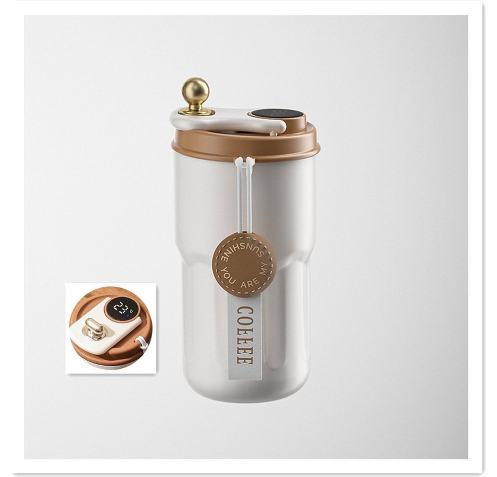 XDeer Thermobecher Kaffeebecher Digitalanzeige Thermosflaschen 450ml 316 Edelstahl Travel, Thermobecher auslaufsicher mit Deckel für Kaffee-to-go Becher von XDeer