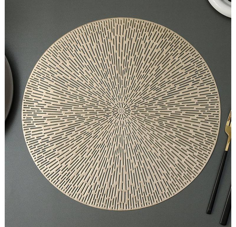 XDeer Tischdecke 4 stück Tischset, Platzset Rund,Tischsets Abwaschbar, Hitzebeständige, 38 * 38 cm von XDeer