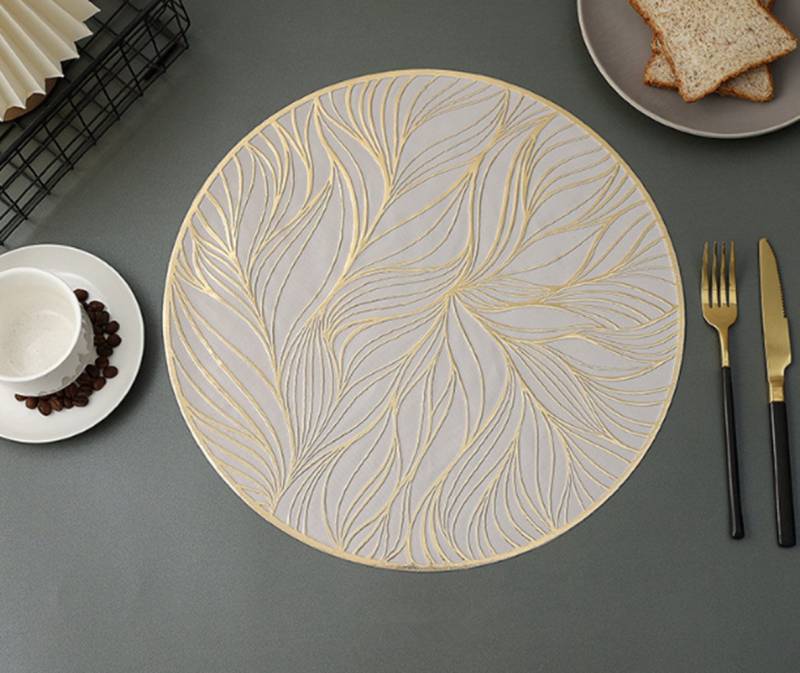 XDeer Tischdecke 4 stück Tischset, Platzset Rund,Tischsets Abwaschbar, Hitzebeständige, 38 * 38 cm von XDeer