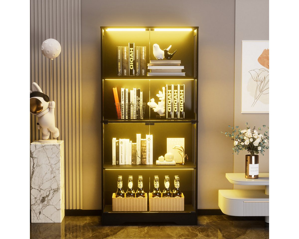 XDeer Vitrinenaufsatz Vitrine mit LED Beleuchtung und Intelligenten Sensoren, Glasschrank Vitrinenschrank MultiStorage für Wohnzimmer XDeer Vitrinenaufsatz Vitrine mit LED Beleuchtung und Intelligenten Sensoren, Glasschrank Vitrinenschrank MultiStorage für Wohnzimmer von XDeer