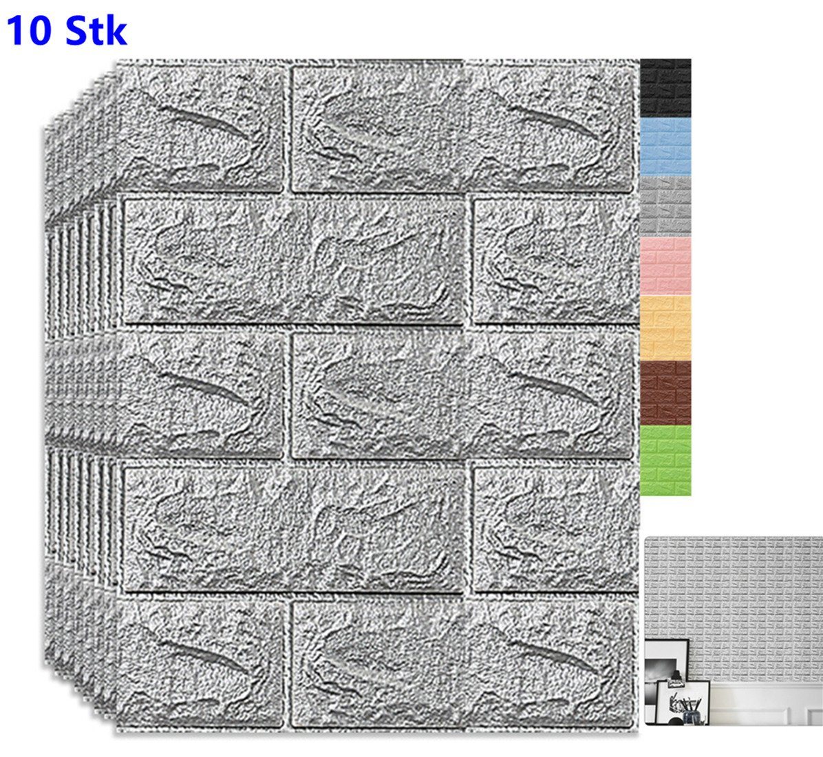 XDeer Wandpaneel 1 Set große 3D Fliesen Ziegel Wandaufkleber,Ziegel Schaumplatte, Wasserdicht,Wärmedämmung,Akustik,Kollisionsschutz von XDeer