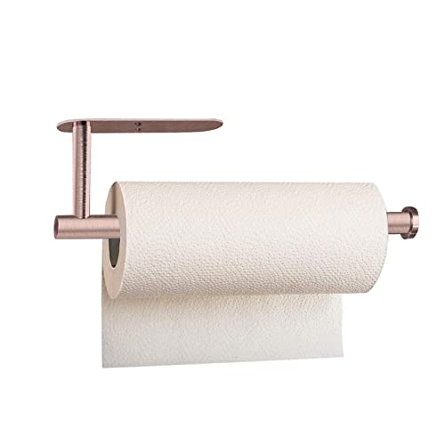 Unterschrank Papierhandtuchhalter - Selbstklebend Papierhandtuchrollenhalter Wandhalterung, Roségold SUS304 Edelstahl Handtuch Papierhalter für Küche, Bad, Schränke von XDerlin